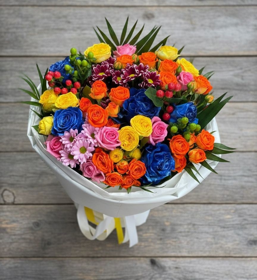 Букет цветов из: Розы и Хризантемы в Муезерском