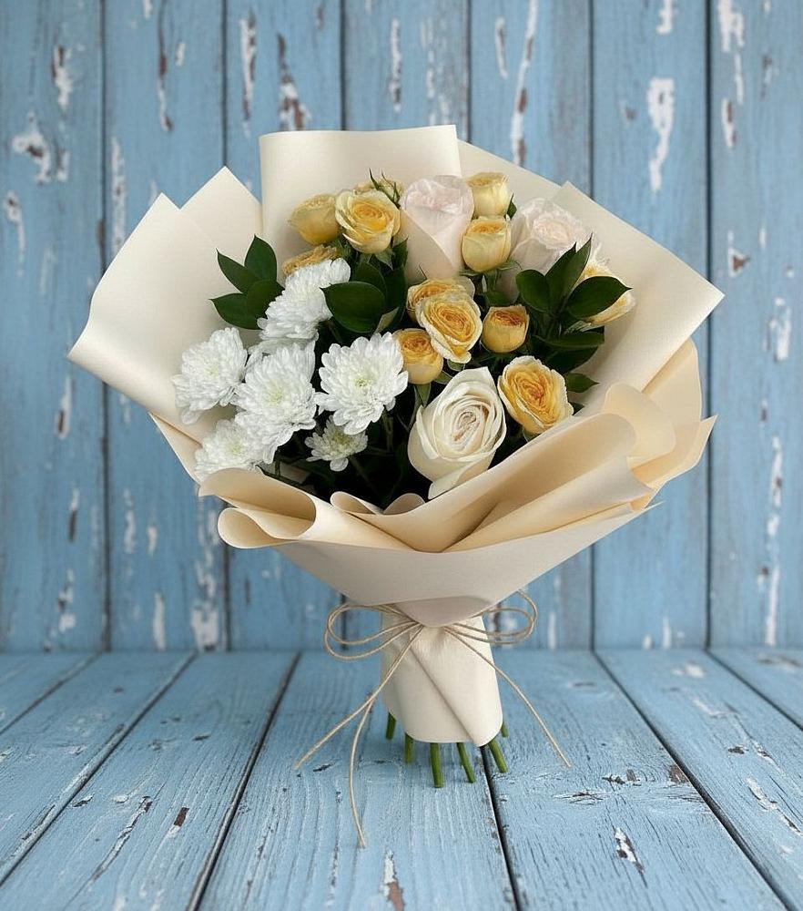Букет цветов из: Розы и Хризантемы в Муезерском