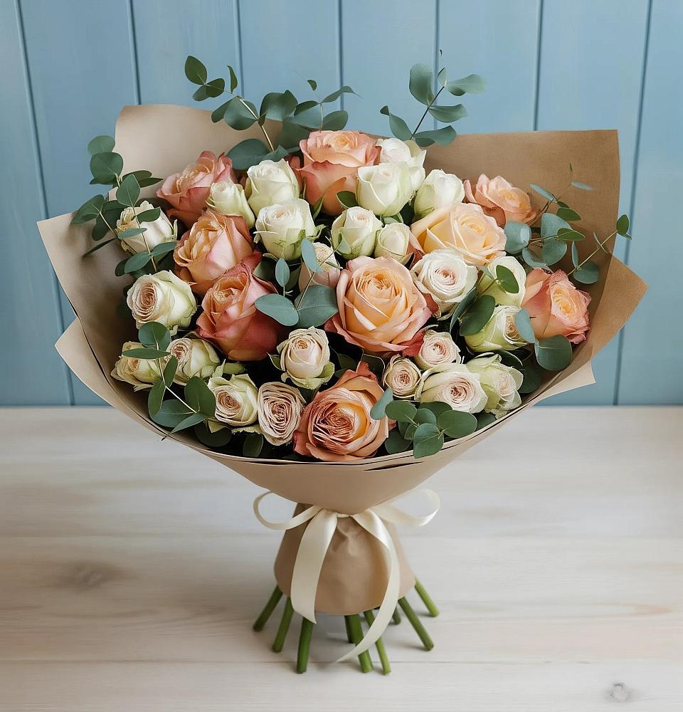 Букет цветов из: Альстромерии и Розы в Муезерском