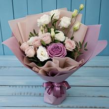 Букет цветов из:  Розы и Лизиантусы в Муезерском