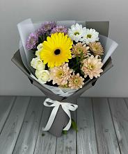 Букет цветов из:  Розы, Герберы и Хризантемы в Муезерском