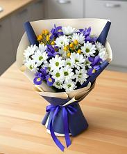Букет цветов из:  Розы, Ирисы и Хризантемы #REPLACE_PRED# Муезерском