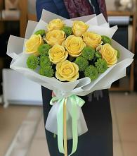 Букет цветов из:  Хризантемы и Розы #REPLACE_PRED# Муезерском