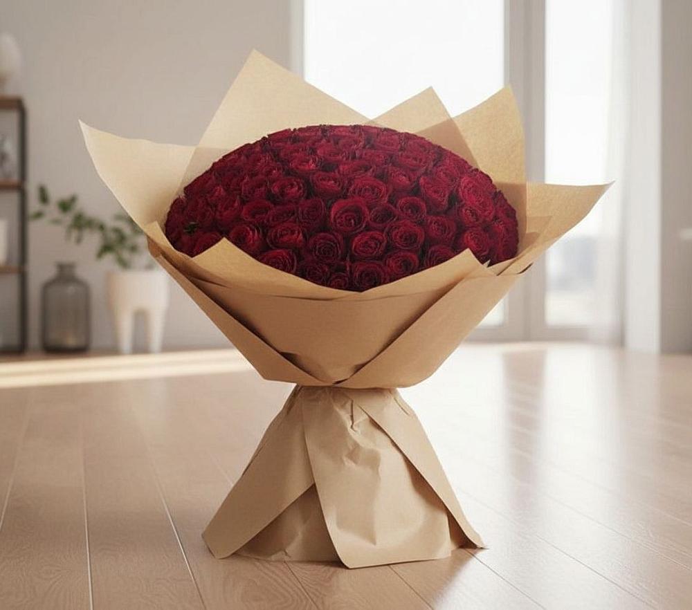 Букет 101 Красная роза в Муезерском