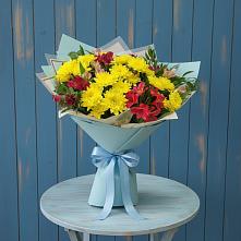 Букет цветов из:  Альстромерии и Хризантемы #REPLACE_PRED# Муезерском